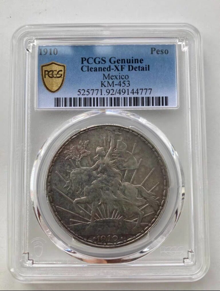 Read more about the article 1910 Mexico Un Peso Caballito Silver Crown PCGS XF Detail