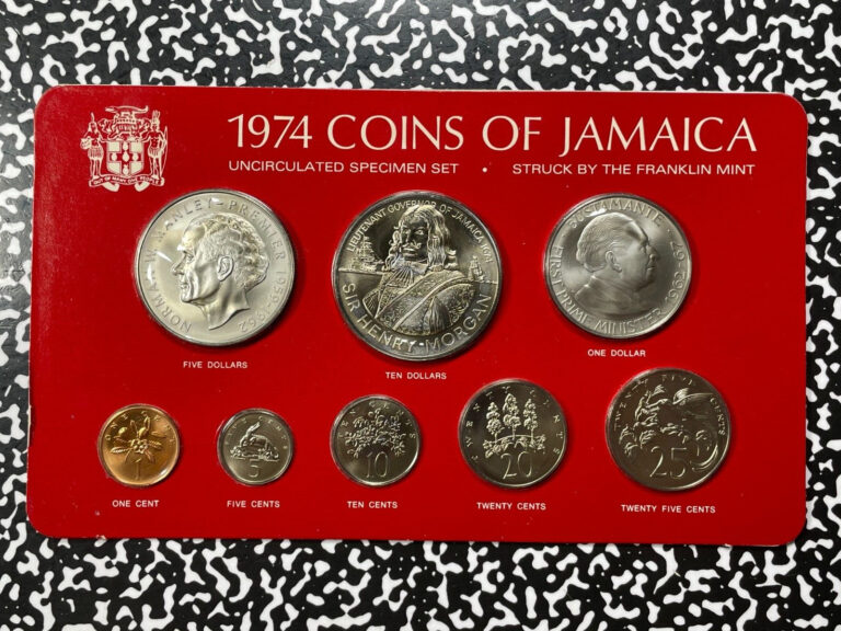 Read more about the article 1974 Jamaica 8x Coin Uncirculated Mint Set Lot#B1868 With Case