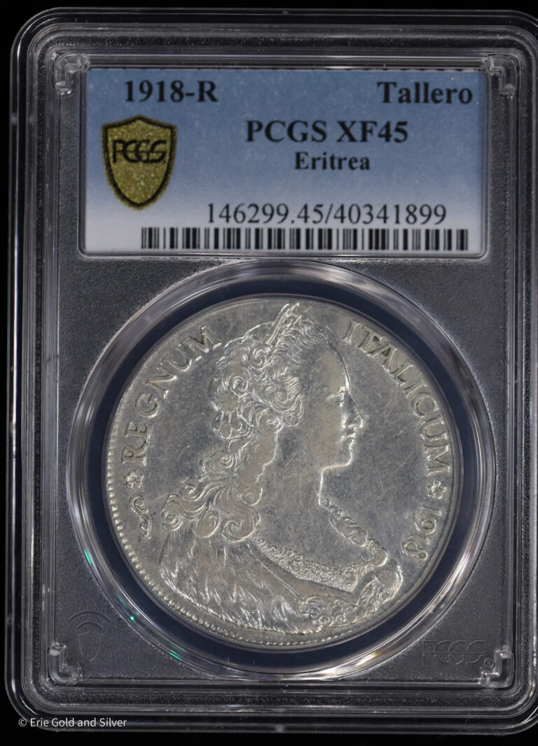 Read more about the article 1918-R Eritrea Silver Tallero PCGS XF 45