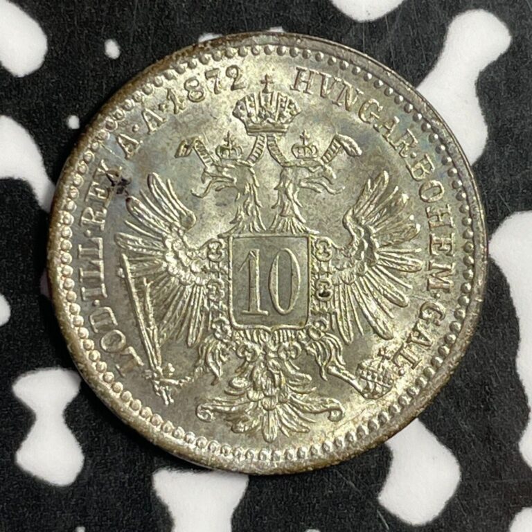 Read more about the article 1872 Austria 10 Kreuzer Lot#E2201 Silver! High Grade! Beautiful!