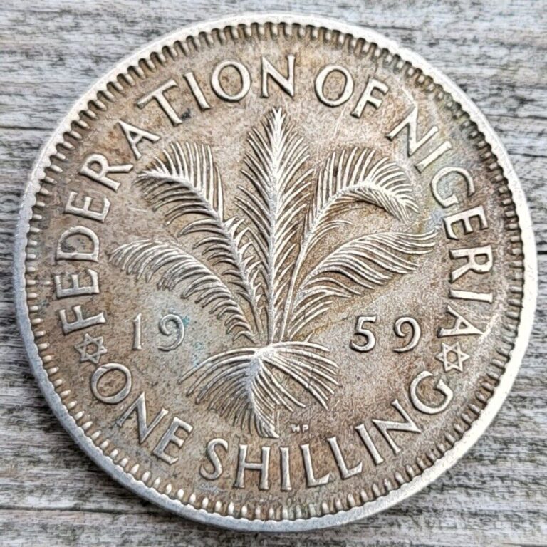 Read more about the article 🧭 🇳🇬 BRITISH NIGERIA 1 Shilling  1959. Old colonial coin!