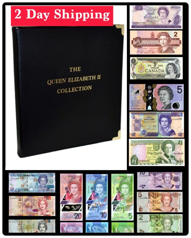 Read more about the article Queen Elizabeth II  23 PCs Banknote/Coin Album Set  UNC Currency Gift Set