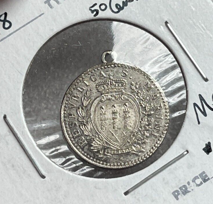 Read more about the article 1898 San Marino 50 Centesimi – Silver Pendant L2