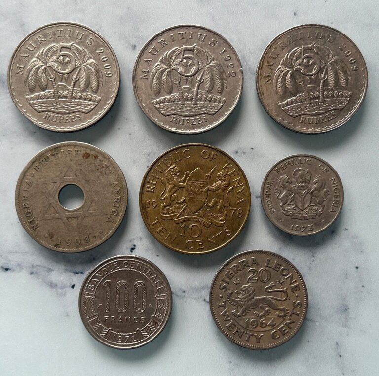 Read more about the article Africa Coins Joblot x8 Sierra Leone / Cameroon / Nigeria / Kenya and Mauritius