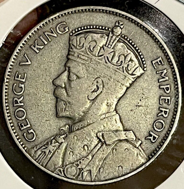 Read more about the article 1934 New Zealand Silver Half Crown  King George V  VF Large Silver World Coin