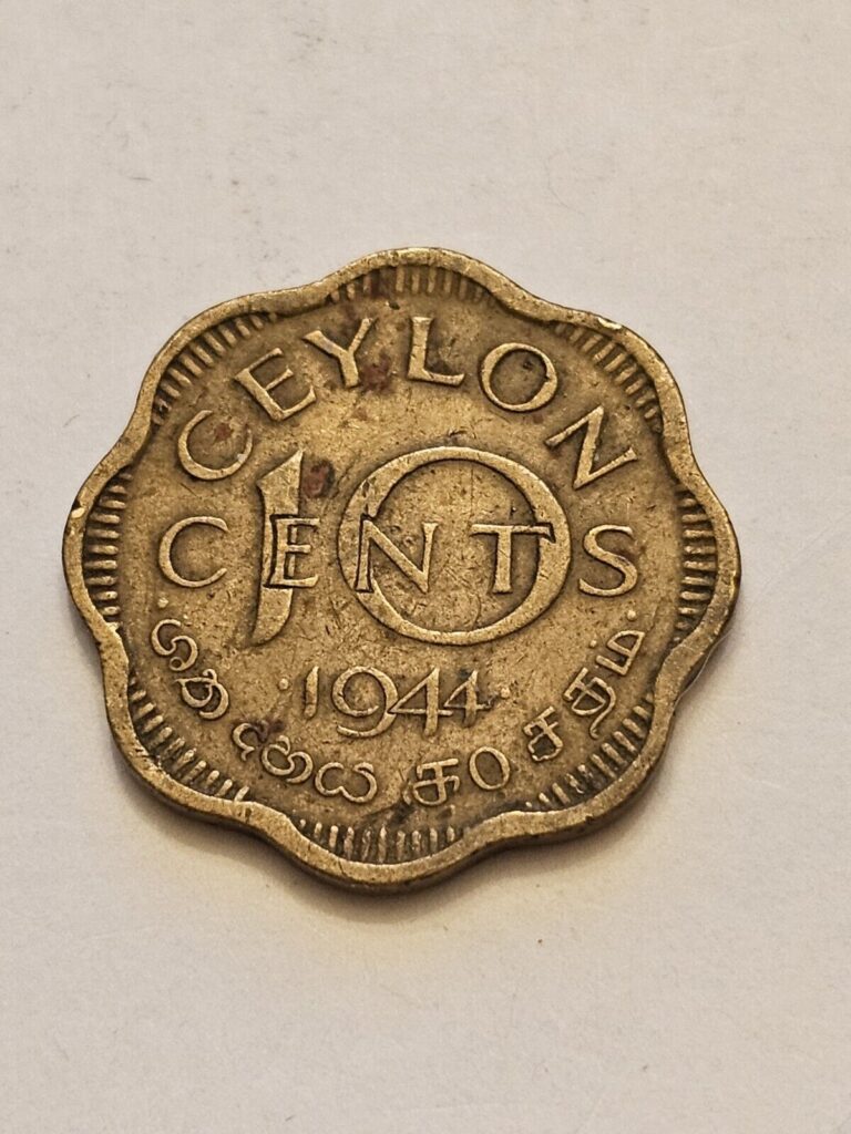 Read more about the article 1944 CEYLON 10 CENTS WORLD COIN SRI LANKA 🇱🇰 KM118 VERY GOOD DETAIL FREE SHIP