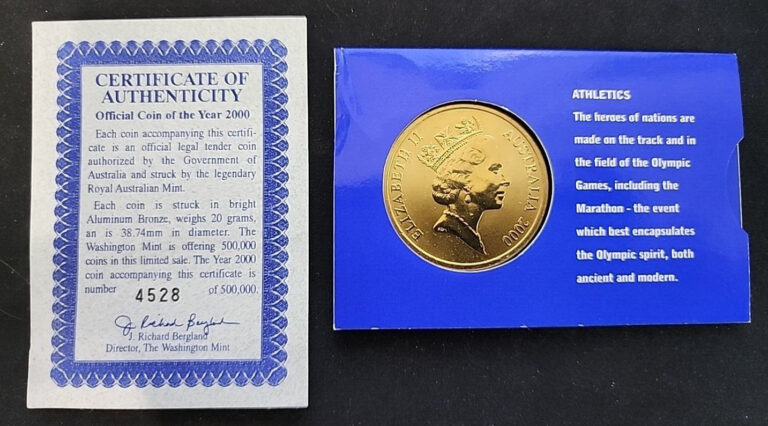 Read more about the article AUSTRALIAN: 2000 $5 SYDNEY OLYMPIC COIN COLLECTION COIN ATHLETICS – 1 OF 28