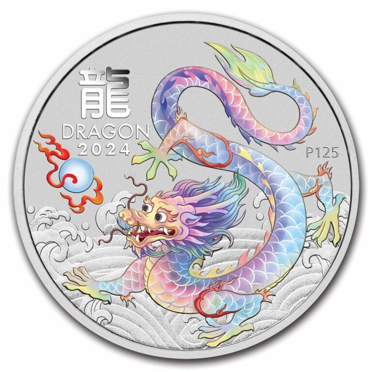 Read more about the article 2024 Australia 1 oz Silver Lunar Colorized White Dragon (Capsule)