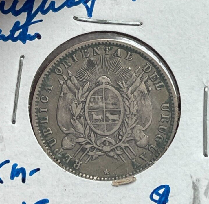 Read more about the article 1877 Uruguay 20 Centesimos – Silver L2