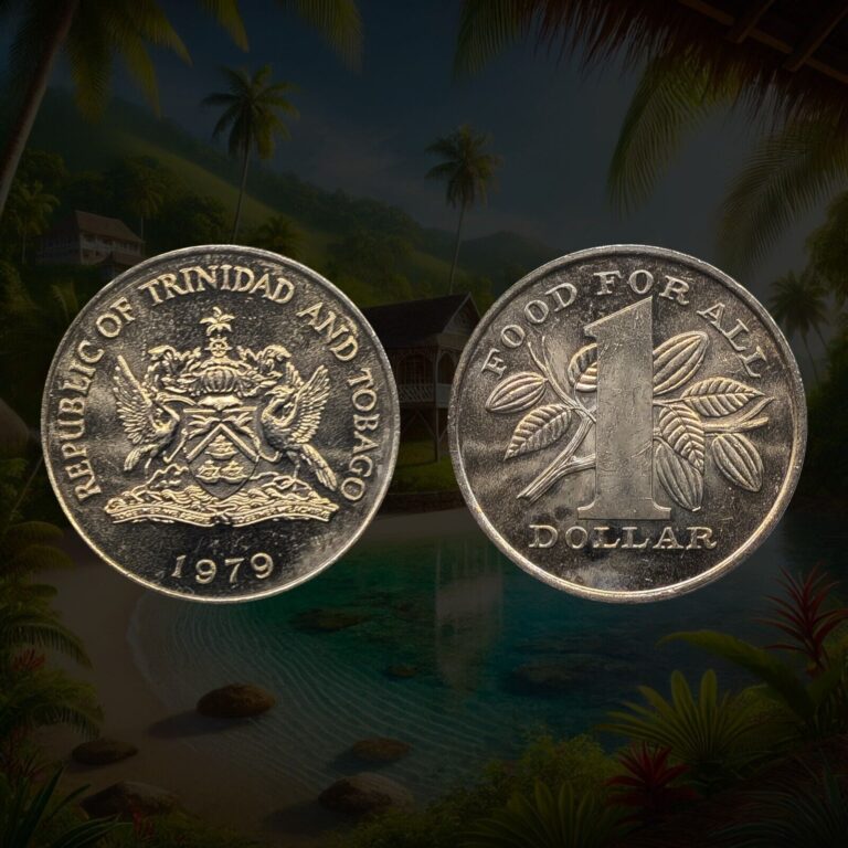 Read more about the article 1979 Trinidad and Tobago 1 Dollar Coin  Coat of Arms  F.A.O.  Food for All