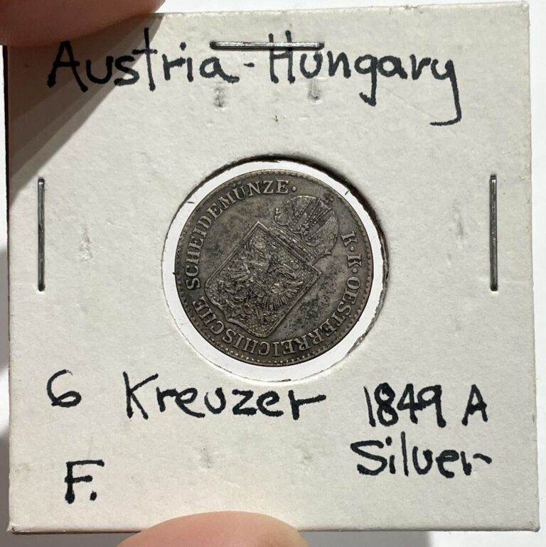Read more about the article 1848 A SILVER Austria 6 Kreuzer Franz Imperial Eagle Coin KM#2200