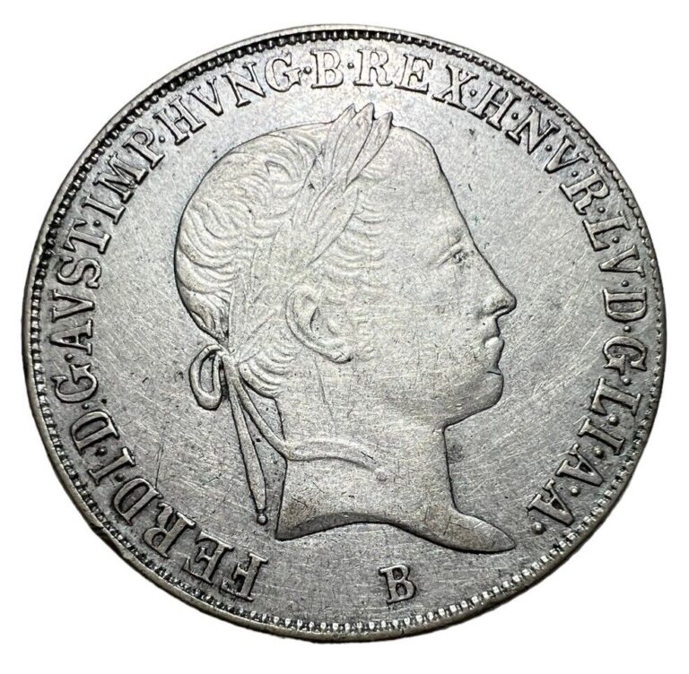 Read more about the article 1847 B HUNGARY King Ferdinand V MADONNA Antique Silver 20 Krajczar Coin