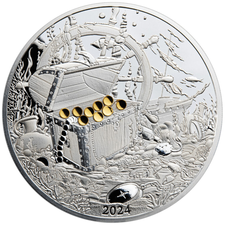 Read more about the article 2024 Barbados Ocean’s Lost Treasure 2 oz Silver Proof-Like Coin Mintage of 499