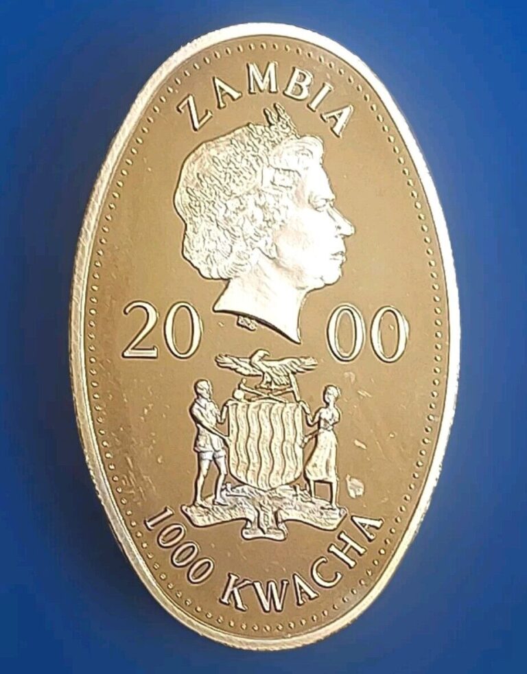 Read more about the article 2000 Zambia 1000 Kwacha Queen Mother Birthday Series Uncommon Shape Proof Coin