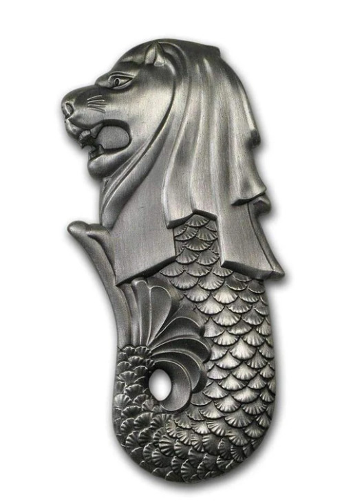 Read more about the article 2018 2 oz .999 antiqued 3d Proof coin Chad 1000 francs Singapore MERLION OGP