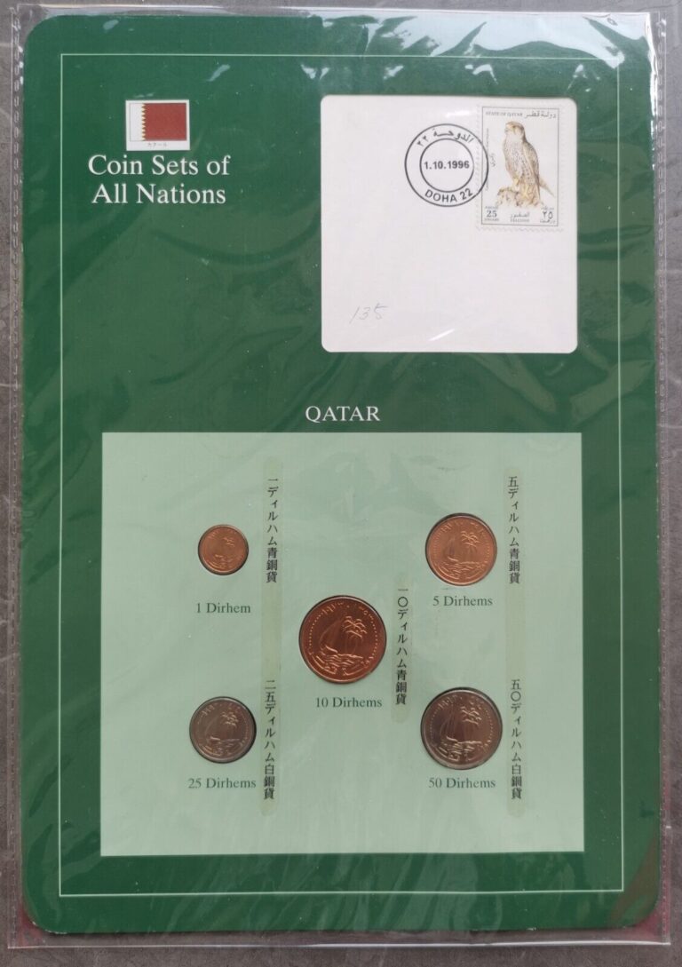 Read more about the article Coin Sets of All Nations QATAR 5 Coins 1973-1993 Postmark 1996