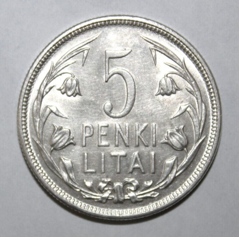 Read more about the article S8 – Lithuania 5 Litai 1925 Choice Uncirculated Silver Coin *** Scarcer and Nice