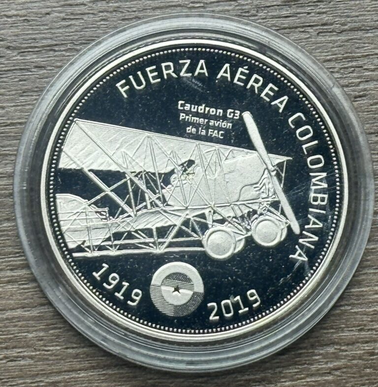 Read more about the article Colombia Air Force Colombiana 10000 Pesos Commemorative coin box 2019 Proof COA