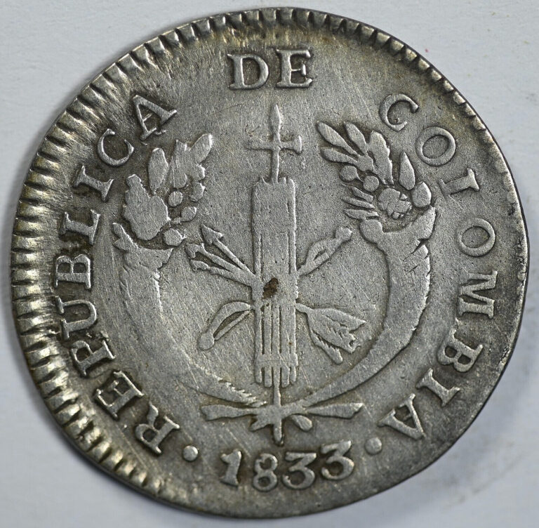 Read more about the article 1833 Colombia 1 Real Scarce -82429-