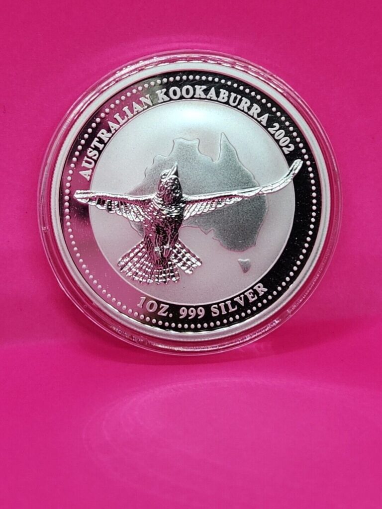 Read more about the article 2002 Australia  1oz Silver Kookaburra 1 Dollar Coin in capsule