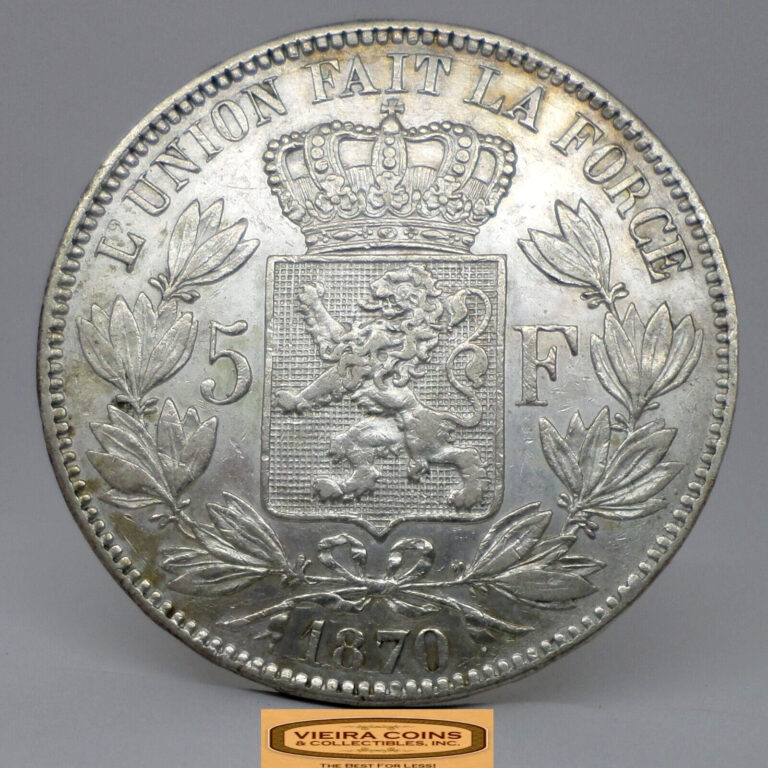 Read more about the article 1870 Belgium Silver 5 Francs – #C39649NQ