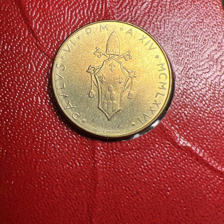 Read more about the article 1976 VATICAN City  20 LIRE Coin  “PAUL VI “UNC FROM MINT SET 808K Minted Z5760