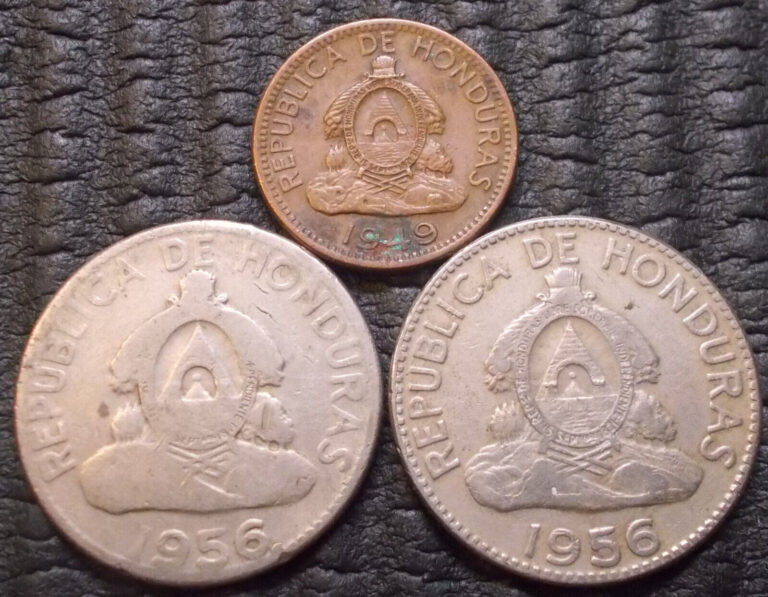 Read more about the article Honduras Lot of 3 Coins: 1949 2 Centavos (1 count)  1956 10 Centavos (2 count)