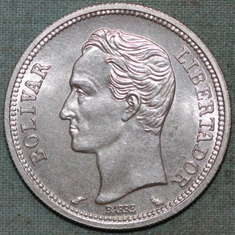 Read more about the article Venezuela 1965 ~ Silver Un Bolivar  BU~ 5 Grams ~ 93 ¢ Tracked shipping