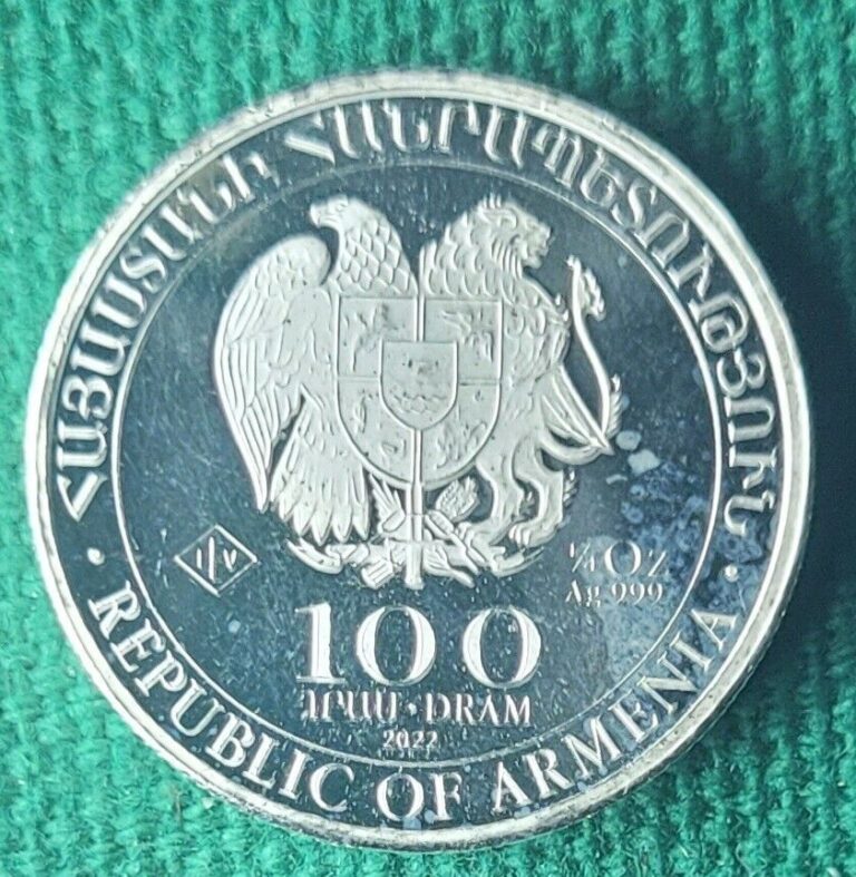 Read more about the article 2022 Armenia Noah’s Ark Proof 100 Drams 1/4 oz Coins .999 Silver (2 Available).