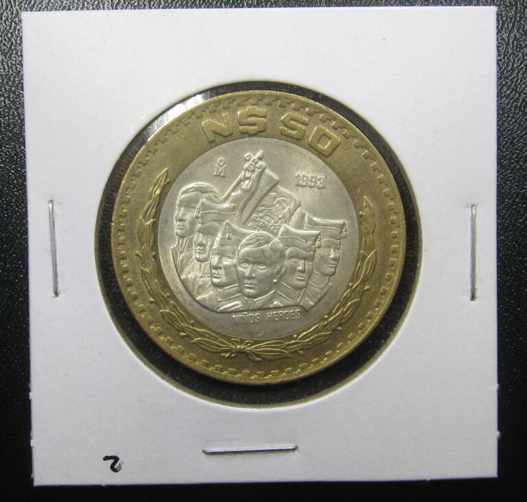 Read more about the article Mexico 1993 50 Nuevos Pesos Niños Heroes BiMetallic Silver Mexican  ✪AU✪  KM#571
