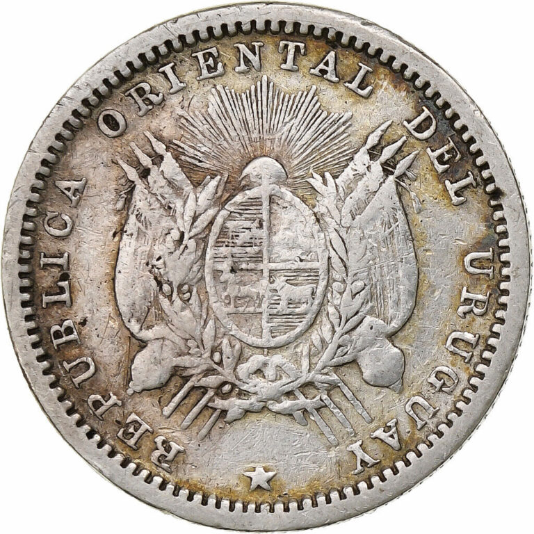 Read more about the article [#1211152] Uruguay  10 Centesimos  1877  Uruguay Mint  Silver  VF  KM:14