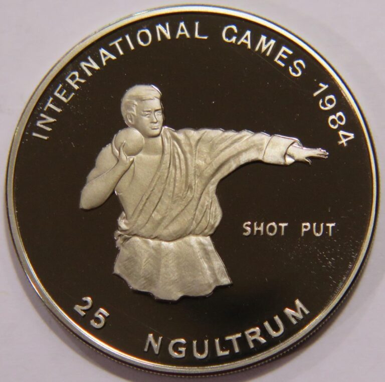 Read more about the article BHUTAN 1984 25 NGULTRUM SHOT PUT INTERNATIONAL GAMES DRAGONS WORLD COIN 🌈⭐🌈