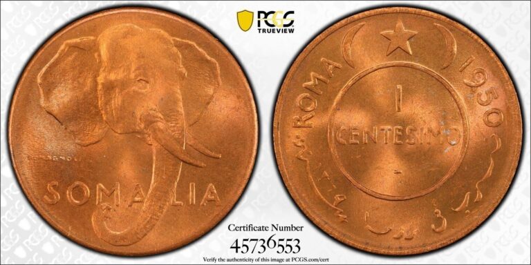 Read more about the article SOMALIA 1950 Circulation Set 5 Coins [Bronze/Silver] PCGS