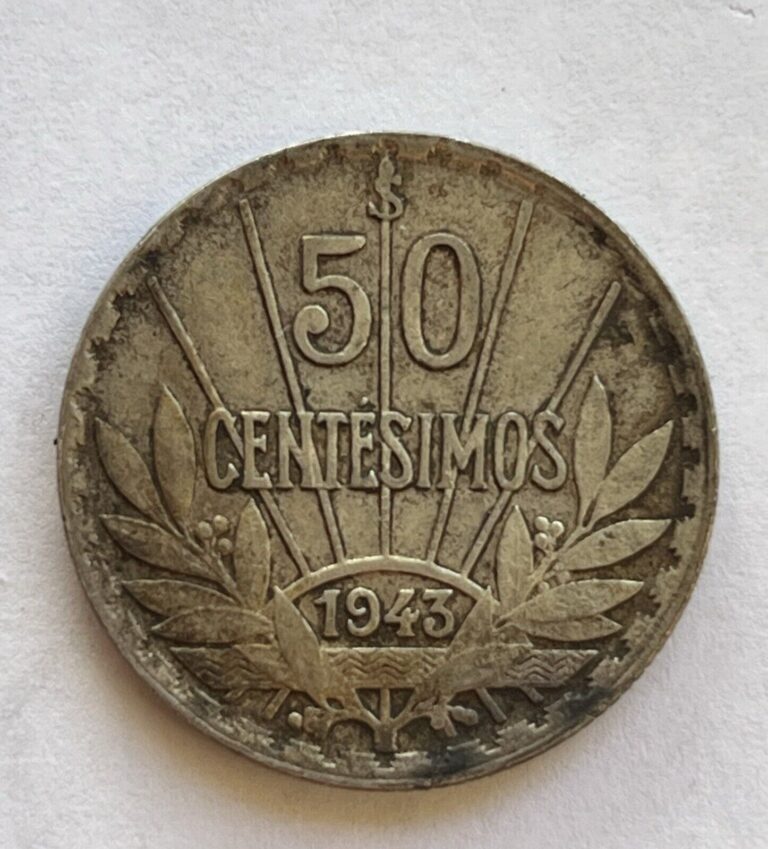 Read more about the article 1943 Uruguay 50 Centesimos World Silver Coin