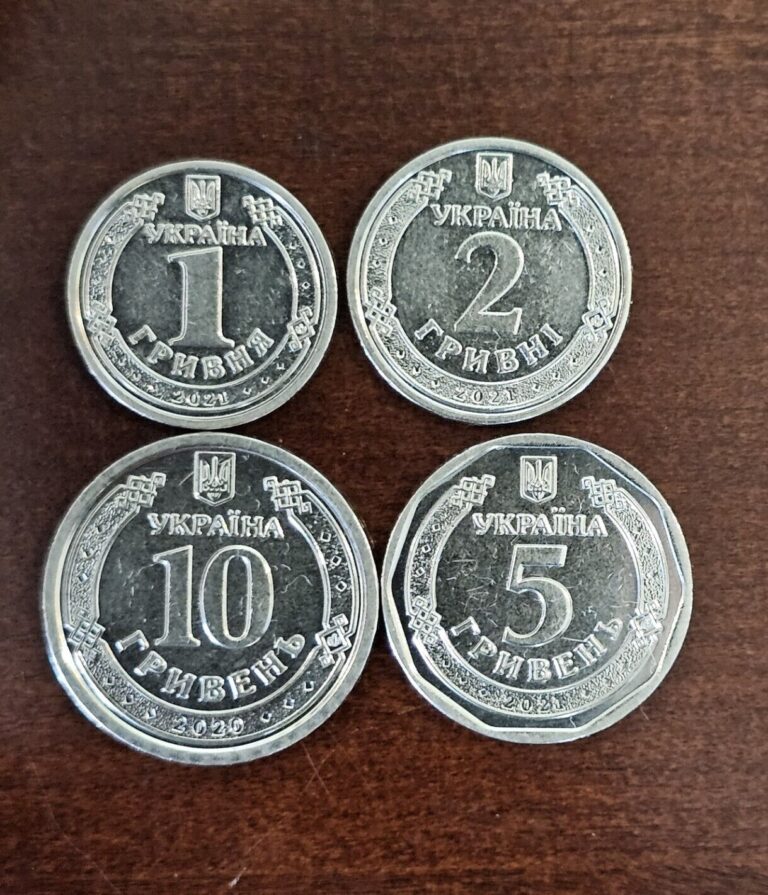 Read more about the article UKRAINE Full Coin Set 1+2+5+10 Hryvnia 2020-2021  4 Coins Set