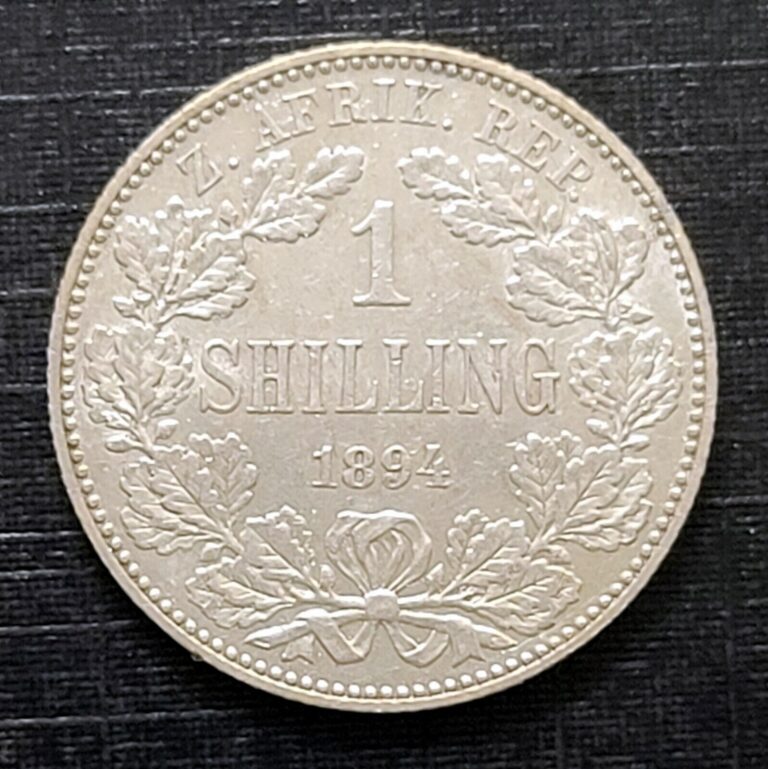 Read more about the article South Africa – 1894 Shilling EF – (INV0906) – Extra Fine!!