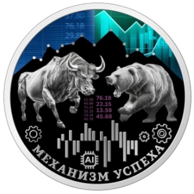 Read more about the article 2024 Laos Bull and Bear Stock Market 1 Oz Silver Color Coin Success AI generated