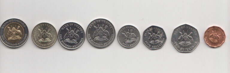 Read more about the article UGANDA: Set of 8 coins: 1 – 1000 SHILLINGS.1988-2019 – all MINT