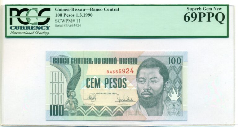 Read more about the article Guinea-Bissau 1990 100 Pesos Bank Note Superb Gem New 69 PPQ PCGS Currency