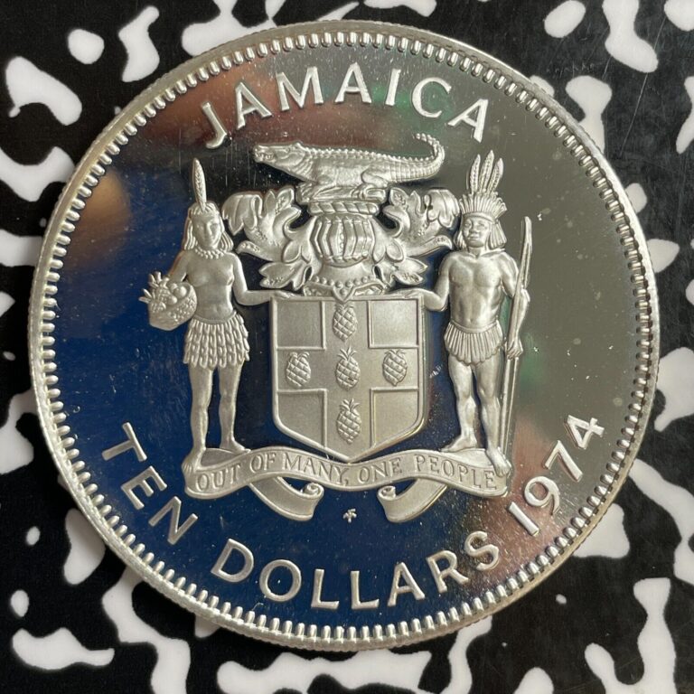 Read more about the article 1974 Jamaica $10 Dollars Lot#E2678 Large Silver Coin! Proof!