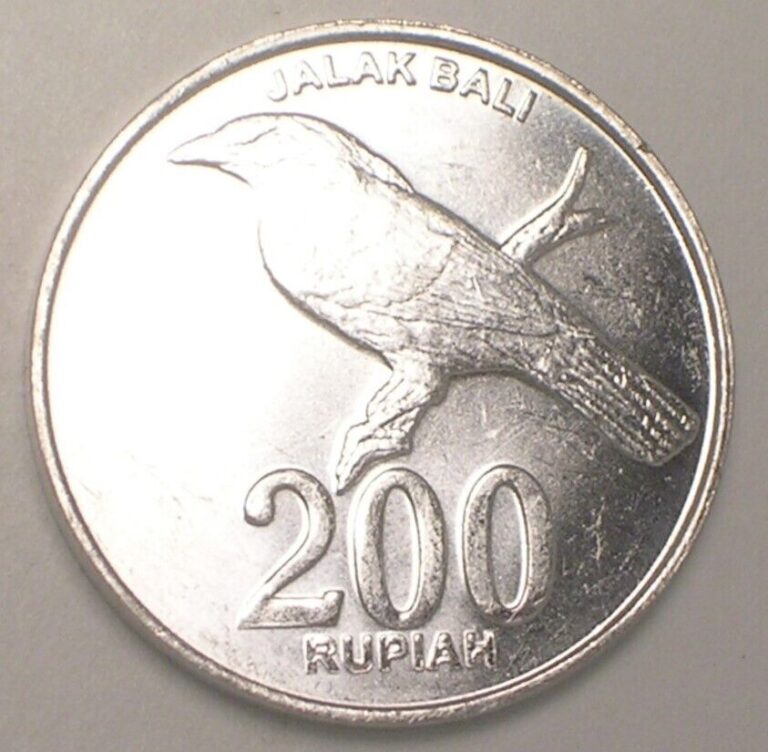 Read more about the article 2003 Indonesia Indonesian 200 Rupiah Balinese Starling Bird Coin XF