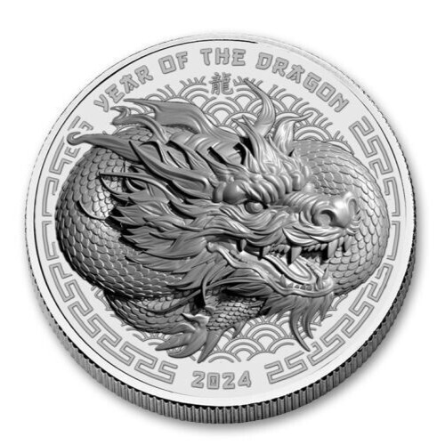 Read more about the article 2024 FIJI  1 oz SILVER  “YEAR OF DRAGON’  $2 COIN BU  ULTRA HIGH-RELIEF