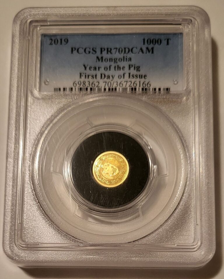 Read more about the article Mongolia 2019 Gold 1000 Tugrik Year of the Pig PR70 DCAM PCGS FDI Low Mintage