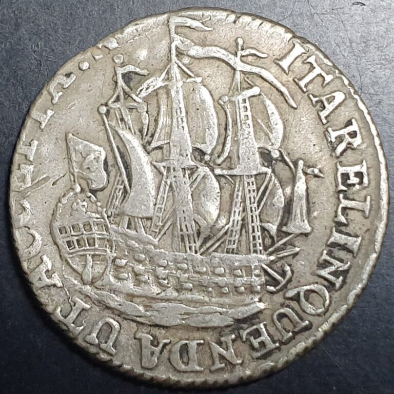 Read more about the article Netherlands 6 Stuivers Scheepjesschelling Zeeland 179X Silver VF Off Center