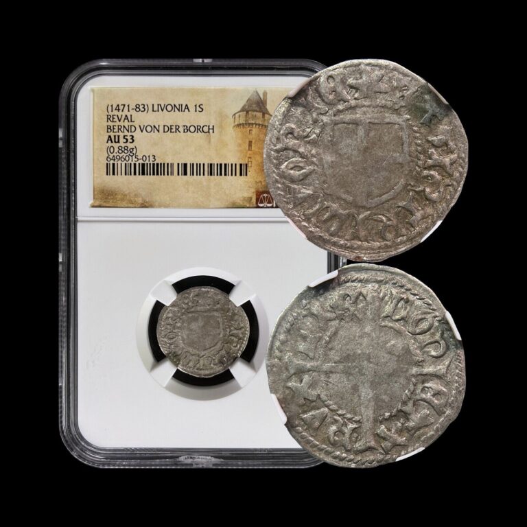 Read more about the article LIVONIA. 1471  Schilling  Silver – NGC AU53 – Teutonic Order  Reval  Tallinn 013