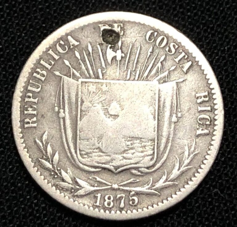 Read more about the article Costa Rica 10 Centavos 1875. Silver World Coin. Mintage 266 486