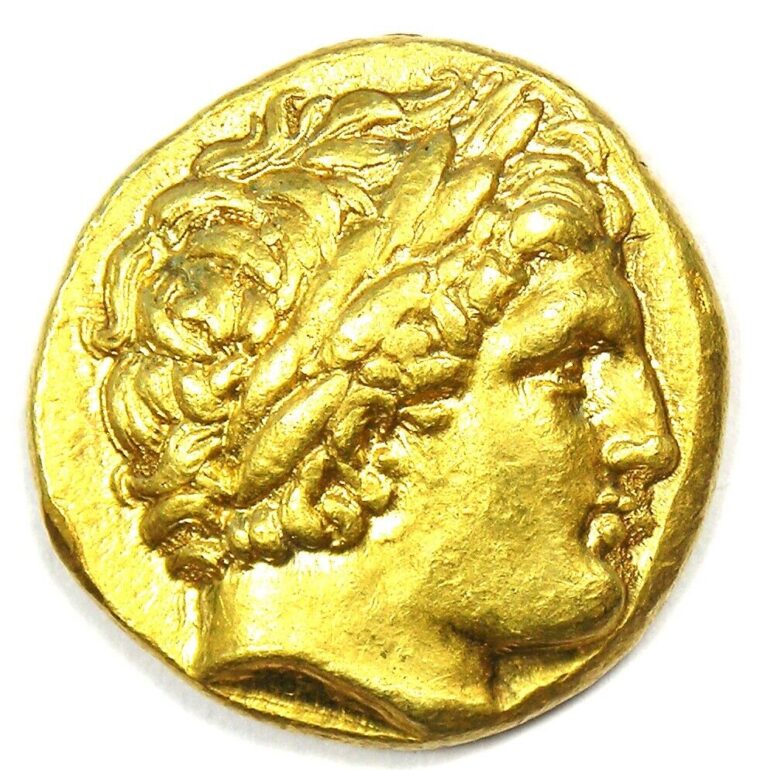 Read more about the article Philip II Gold AV Stater Gold Greek Macedon Coin 359 BC. NGC Tag / Edge Repaired