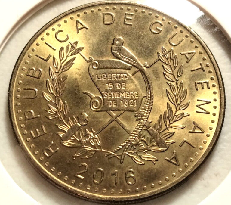Read more about the article 2016  Guatemala  1  Quetzal Coin – KM#284A – Very Sharp Details-  (IN#12122)
