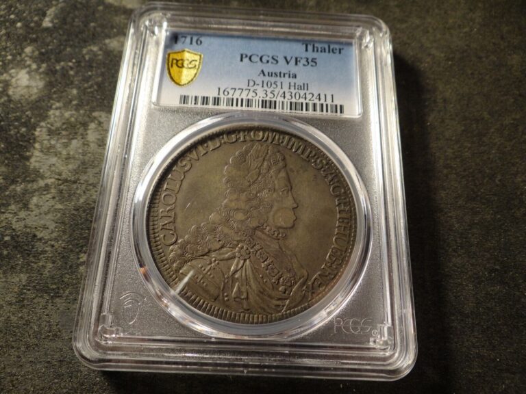 Read more about the article 1716 PCGS VF35 Austria Hall mint D-1051 Silver Thaler Charles VI SLABZ