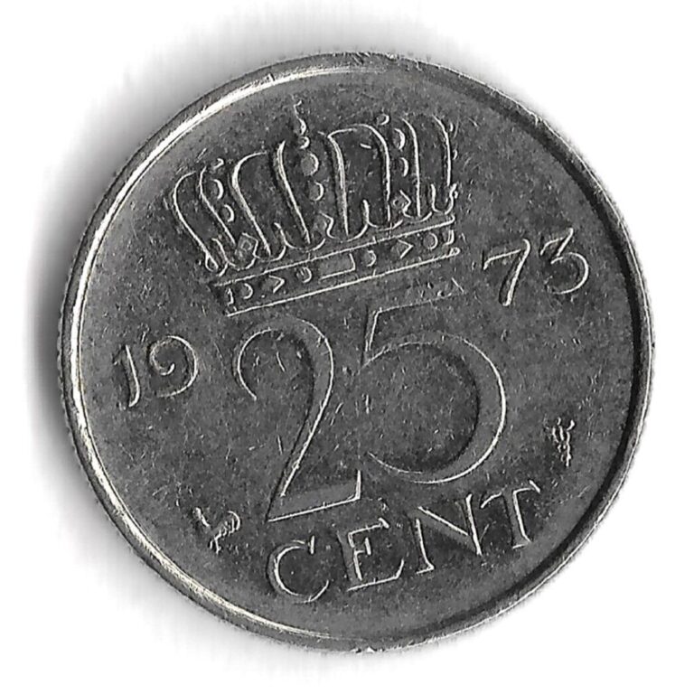 Read more about the article 1973 Netherlands 25 Cents World Coin – KM# 183